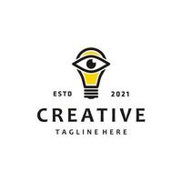 oeil dans ampoule vision idées logo design symbole icône vecteur