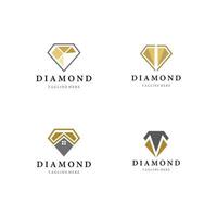 jeu d'icônes de logo diamant vecteur