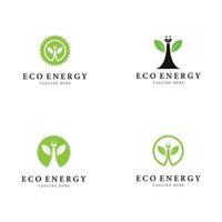 jeu d'icônes de logo éco énergie vecteur
