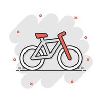 icône de vélo de dessin animé dans le style comique. pictogramme d'illustration de signe de vélo. concept d'entreprise de véhicule. vecteur