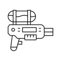 pistolet à eau pour illustration vectorielle d'icône de ligne de jeu d'été vecteur