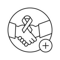 illustration vectorielle de l'icône de la ligne du programme de dermato-oncologie de soutien vecteur