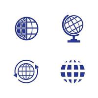 jeu d'icônes de logo global vecteur