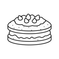 dessert gâteau ligne icône illustration vectorielle vecteur