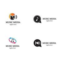 jeu d'icônes de logo de musique vecteur