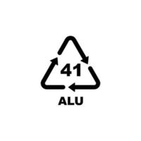 symbole du code de recyclage du plastique. symbole de recyclage alu pour le plastique, vecteur d'icône plate simple