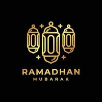 logo ramadan. illustration vectorielle de conception de logo doré lanterne islamique. vecteur de logo de lanterne