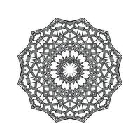 art de mandala fleur noir et blanc vecteur