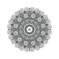 dessins de mandala de fleurs en noir et blanc vecteur