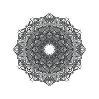 art de mandala fleur noir et blanc vecteur