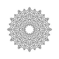 vecteur de mandala fleur noir et blanc