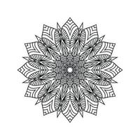 art de mandala fleur noir et blanc vecteur