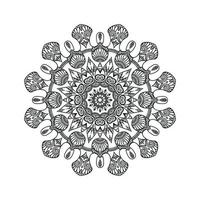 dessins de mandala de fleurs en noir et blanc. nouvelle illustration vectorielle d'art de mandala vecteur