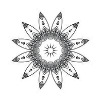 dessins de mandala de fleurs en noir et blanc vecteur