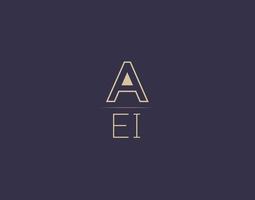 aei lettre logo design images vectorielles minimalistes modernes vecteur