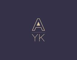 ayk lettre logo design images vectorielles minimalistes modernes vecteur