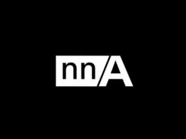 logo nna et art vectoriel de conception graphique, icônes isolées sur fond noir