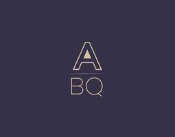 abq lettre logo design images vectorielles minimalistes modernes vecteur