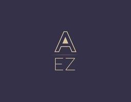 aez lettre logo design images vectorielles minimalistes modernes vecteur