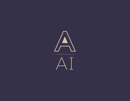 aai lettre logo design images vectorielles minimalistes modernes vecteur