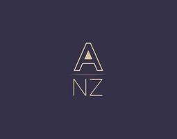 anz lettre logo design images vectorielles minimalistes modernes vecteur