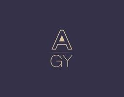 agy lettre logo design images vectorielles minimalistes modernes vecteur