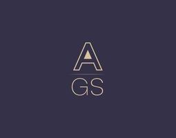 ags lettre logo design images vectorielles minimalistes modernes vecteur