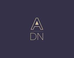 adn lettre logo design images vectorielles minimalistes modernes vecteur