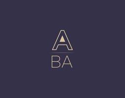 aba lettre logo design images vectorielles minimalistes modernes vecteur