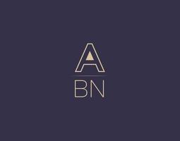 abn lettre logo design images vectorielles minimalistes modernes vecteur