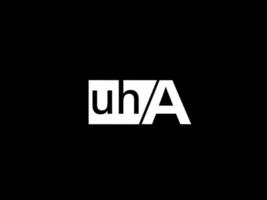 logo uha et art vectoriel de conception graphique, icônes isolées sur fond noir