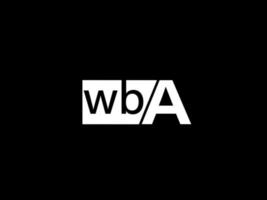 logo wba et art vectoriel de conception graphique, icônes isolées sur fond noir