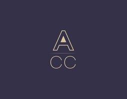 acc lettre logo design images vectorielles minimalistes modernes vecteur