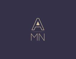 amn lettre logo design images vectorielles minimalistes modernes vecteur