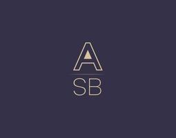 lettre asb logo design images vectorielles minimalistes modernes vecteur