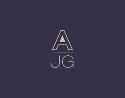 ajg lettre logo design images vectorielles minimalistes modernes vecteur