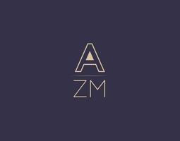 azm lettre logo design images vectorielles minimalistes modernes vecteur