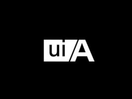 logo uia et art vectoriel de conception graphique, icônes isolées sur fond noir