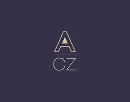 acz lettre logo design images vectorielles minimalistes modernes vecteur