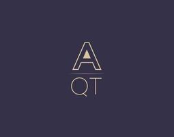 aqt lettre logo design images vectorielles minimalistes modernes vecteur