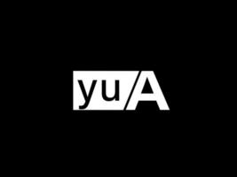 logo yua et art vectoriel de conception graphique, icônes isolées sur fond noir
