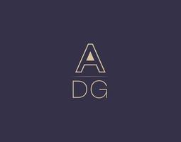 adg lettre logo design images vectorielles minimalistes modernes vecteur