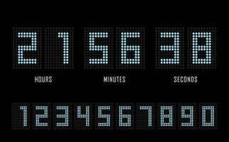 compte à rebours site Web modèle plat horloge numérique minuterie fond. vecteur