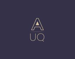 auq lettre logo design images vectorielles minimalistes modernes vecteur