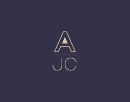 ajc lettre logo design images vectorielles minimalistes modernes vecteur