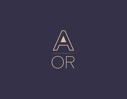 aor lettre logo design images vectorielles minimalistes modernes vecteur