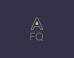 afq lettre logo design images vectorielles minimalistes modernes vecteur