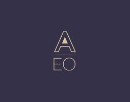 aeo lettre logo design images vectorielles minimalistes modernes vecteur