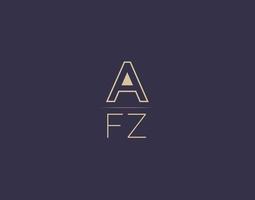 afz lettre logo design images vectorielles minimalistes modernes vecteur