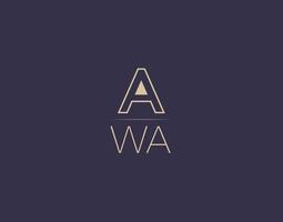 awa lettre logo design images vectorielles minimalistes modernes vecteur